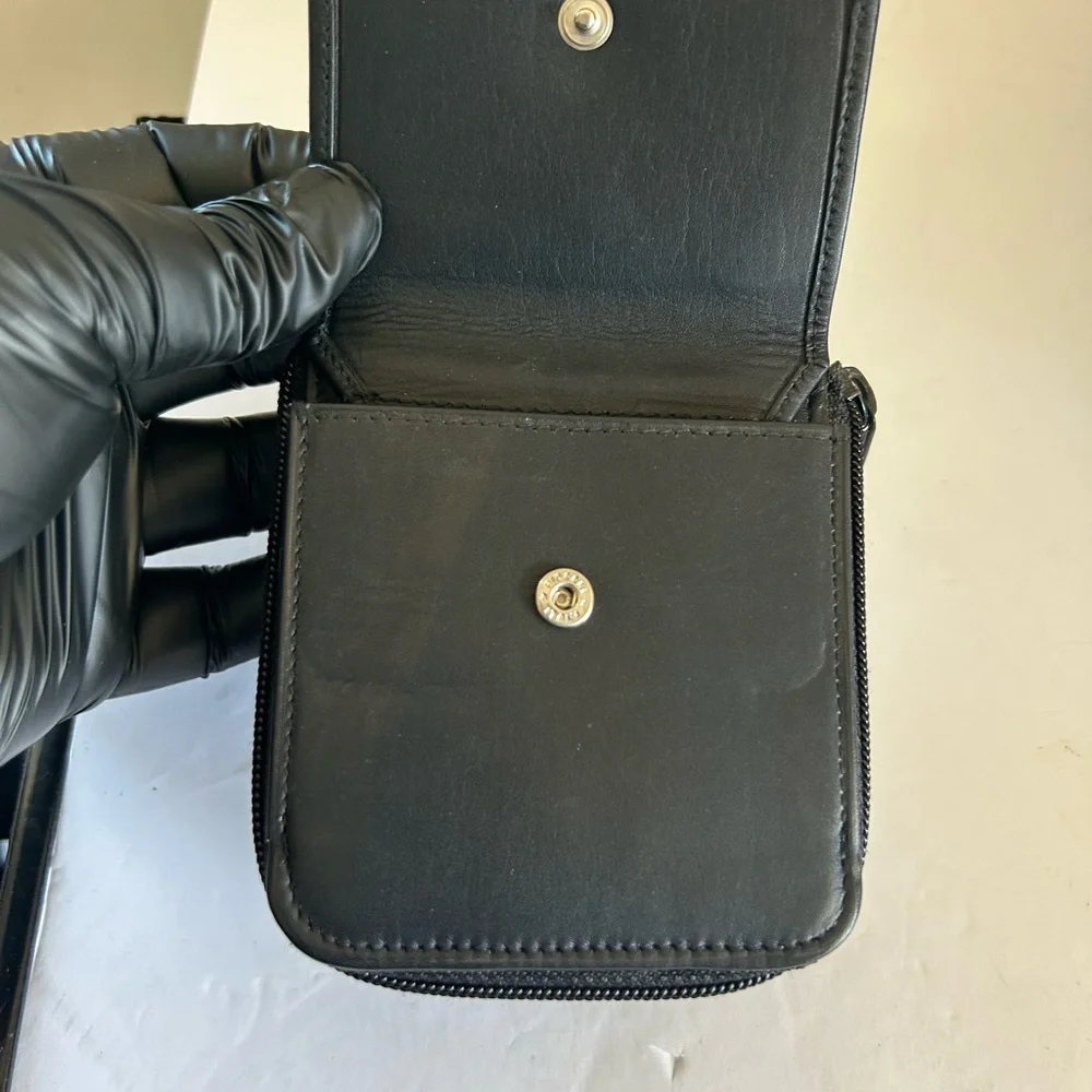 Sleek Black Leather Card Holder